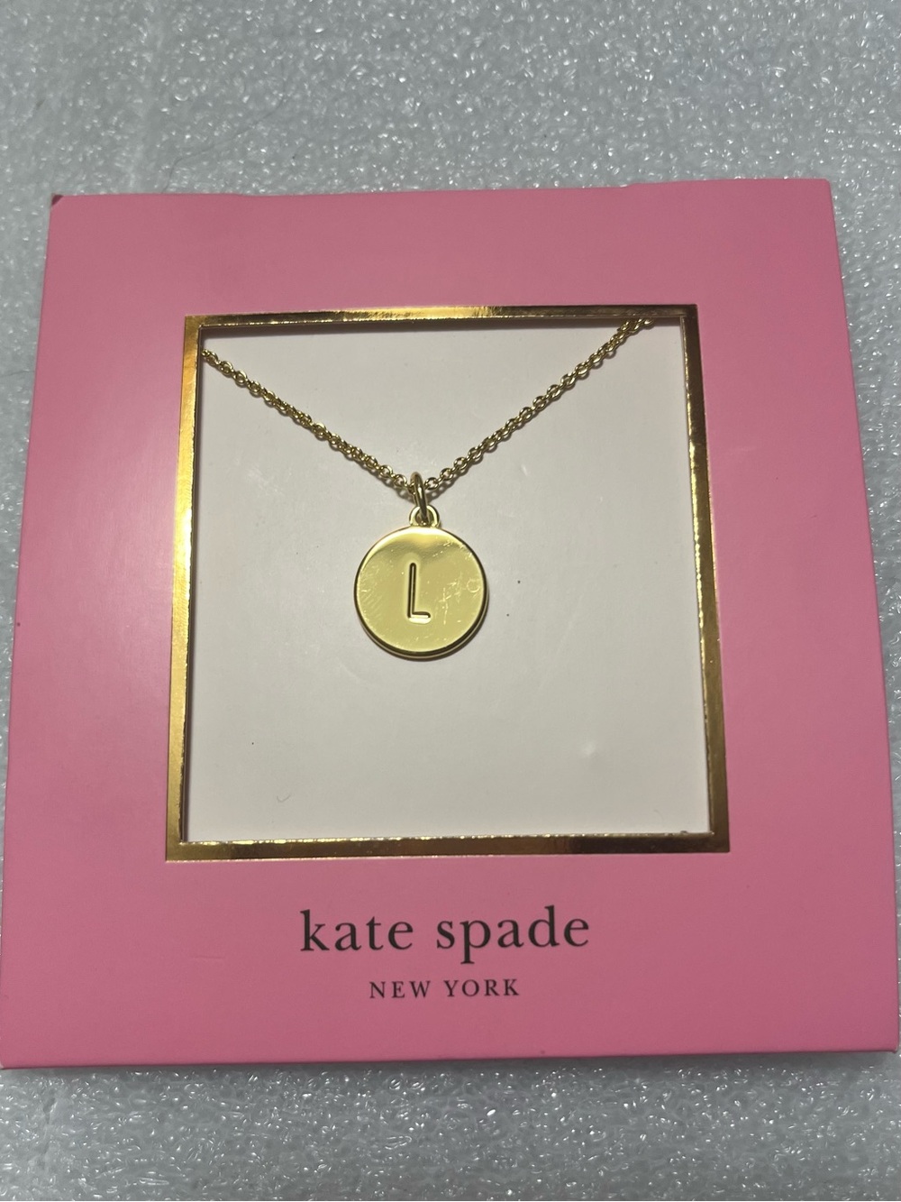 kate spade gold-tone initial L pendant necklace